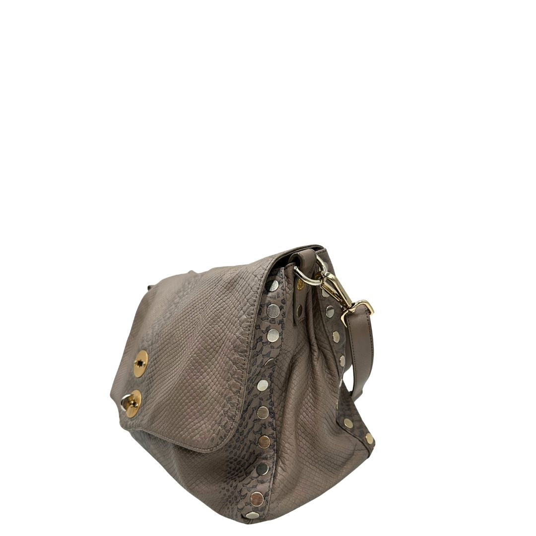 lato Postina Zanellato nella versione media impreziosita da trama animalier, di lusso, originale, ottime condizioni, usata. 