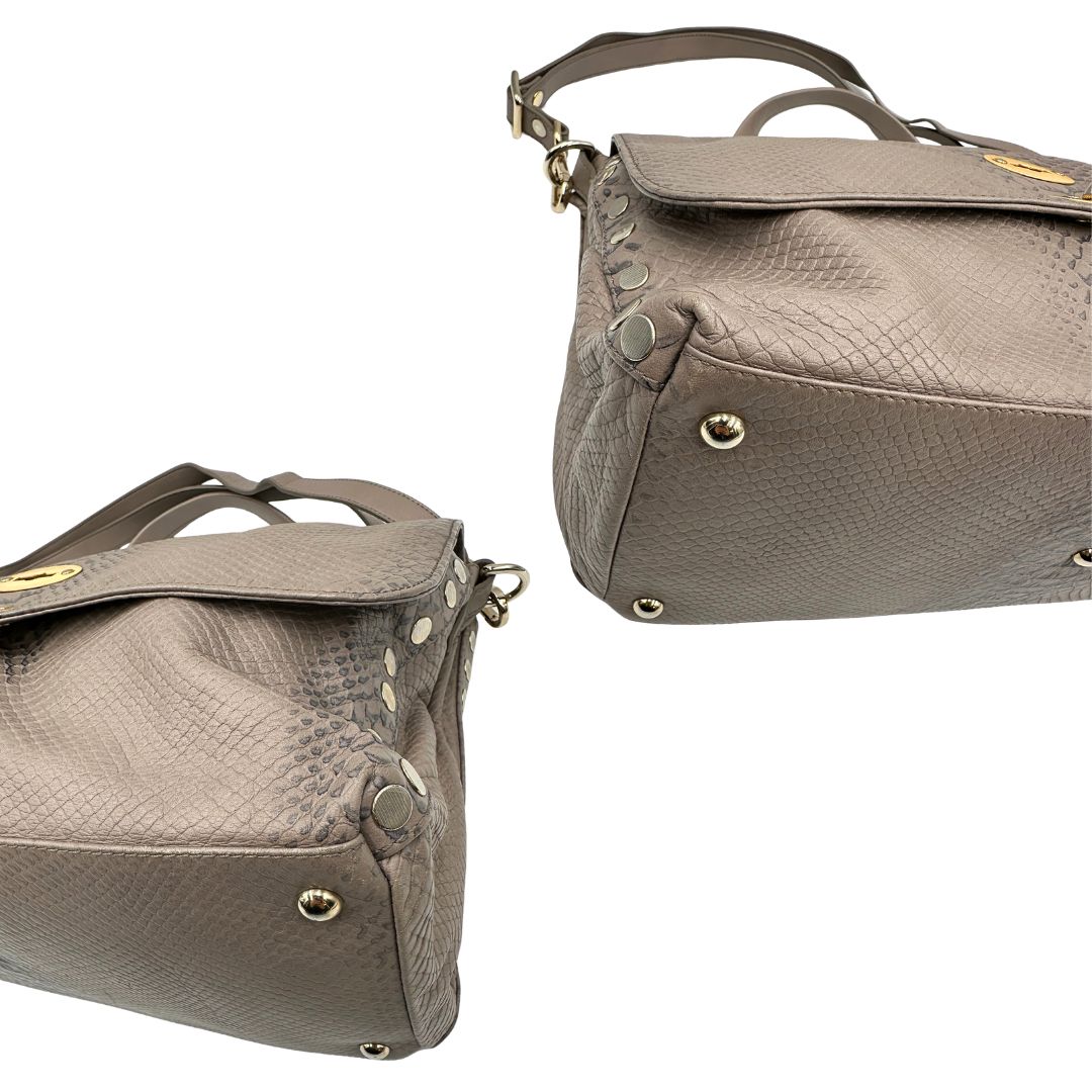 angoli Postina Zanellato nella versione media impreziosita da trama animalier, di lusso, originale, ottime condizioni, usata. 