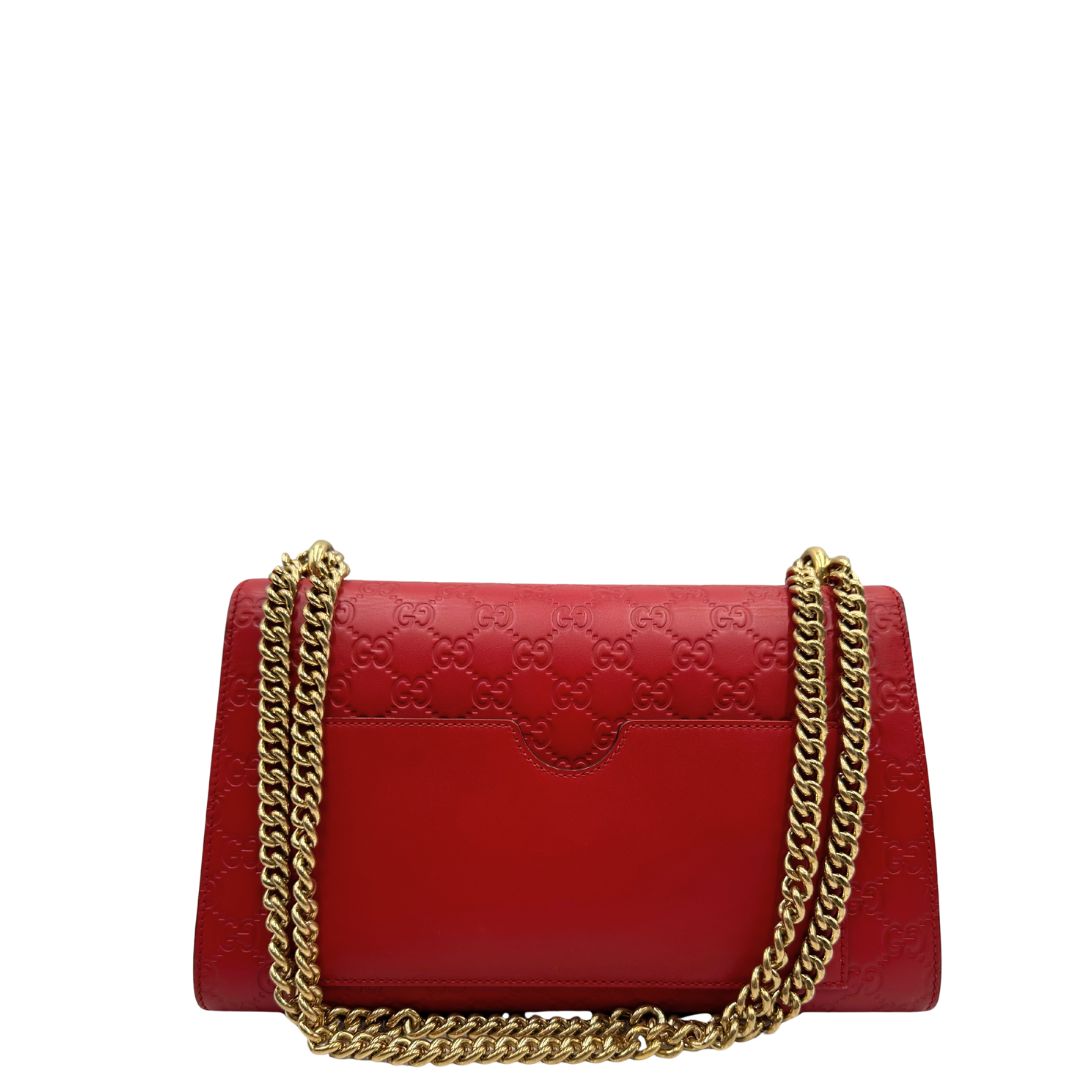 retro Borsa Padlock in pelle GG rossa, di lusso, originale, usata, ottime condizioni. 