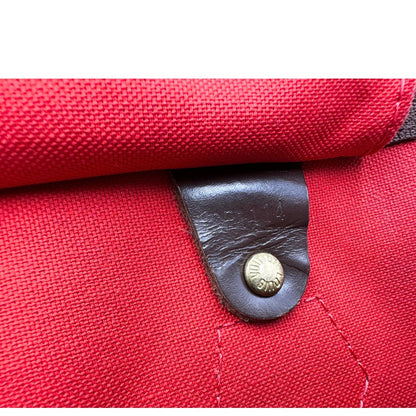 Codice, Louis Vuitton Speedy in tela Damier Ébène marrone e hardware dorato. Originale, usato, di lusso, in buone condizioni.