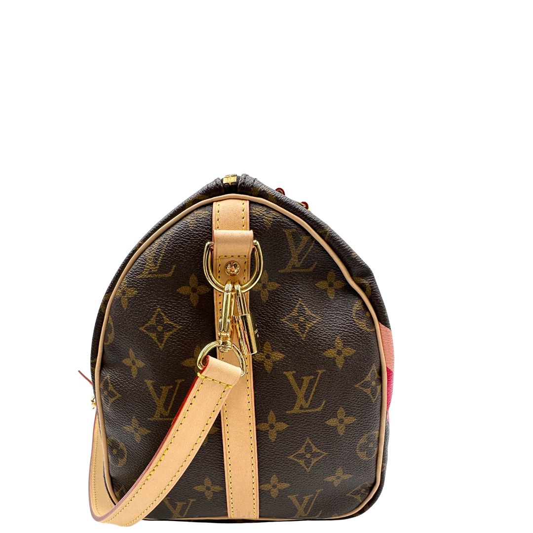 Borsa Louis Vuitton realizzata in tela monogram marrone con finiture in vacchetta naturale. Originale, usata, di lusso, in condizioni eccellenti.