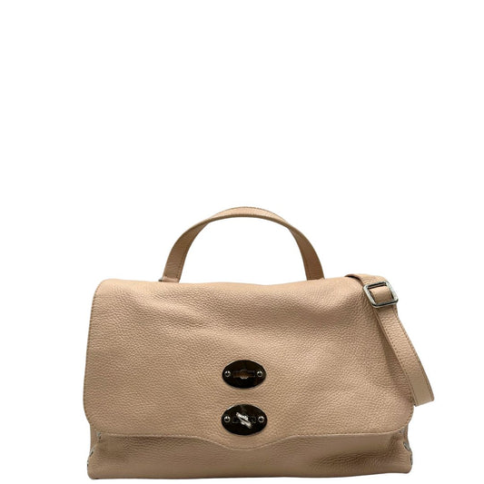 Front, Morbida Zanellato in pelle martellata rosa nella misura media.