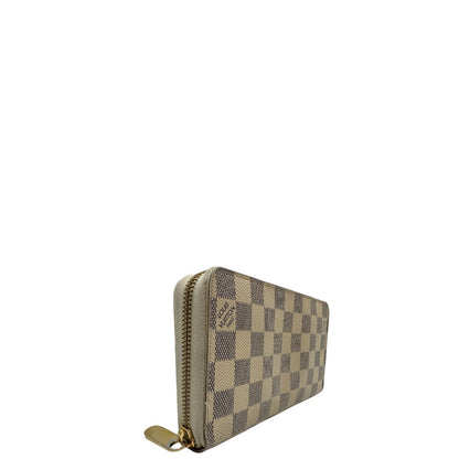 lato  Louis Vuitton portafoglio in canvas damier azur, di lusso, originale, ottime condizioni,  usato. 
