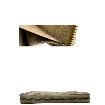interno  Louis Vuitton portafoglio in canvas damier azur, di lusso, originale, ottime condizioni,  usato. 