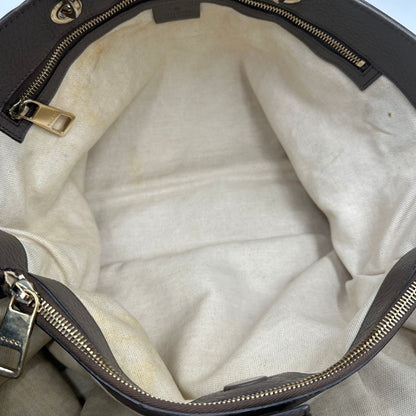 interno Borsa Gucci bamboo color fango con doppi manici bamboo, di lusso, originale, ottime condizioni, usata, originale. 