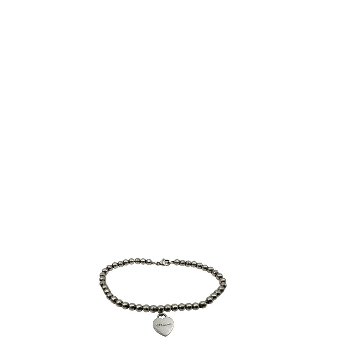 Bracciale Tiffany&Co. in argento 925 con ciondolo heart, di lusso, originale, ottime condizioni, usata.
