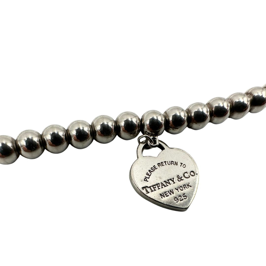 Bracciale Tiffany&Co. in argento 925 con ciondolo heart, di lusso, originale, ottime condizioni, usata.
