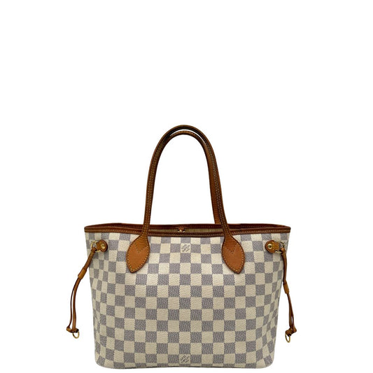 front Louis Vuitton neverfull pm damier azur 