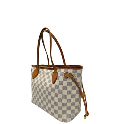 lato Louis Vuitton neverfull pm damier azur 