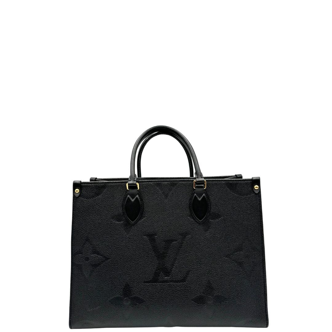 front  Louis Vuitton OnTheGo nella versione MM in morbida pelle monogram Empreinte, di lusso, originale, ottime condizioni, usata. 