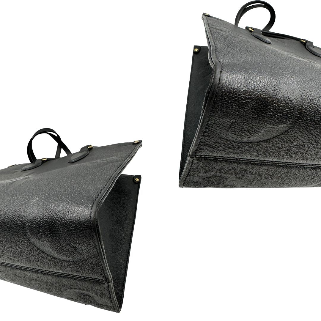 angoli  Louis Vuitton OnTheGo nella versione MM in morbida pelle monogram Empreinte, di lusso, originale, ottime condizioni, usata. 