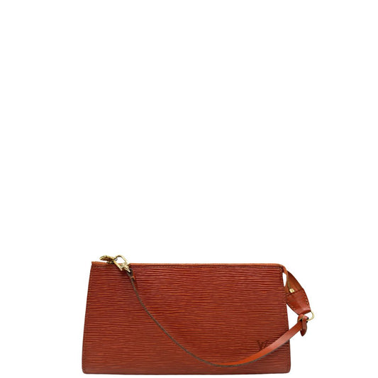 front Pochette LV in pelle epi color cognac, di lusso, originale, ottime condizioni, usata. 