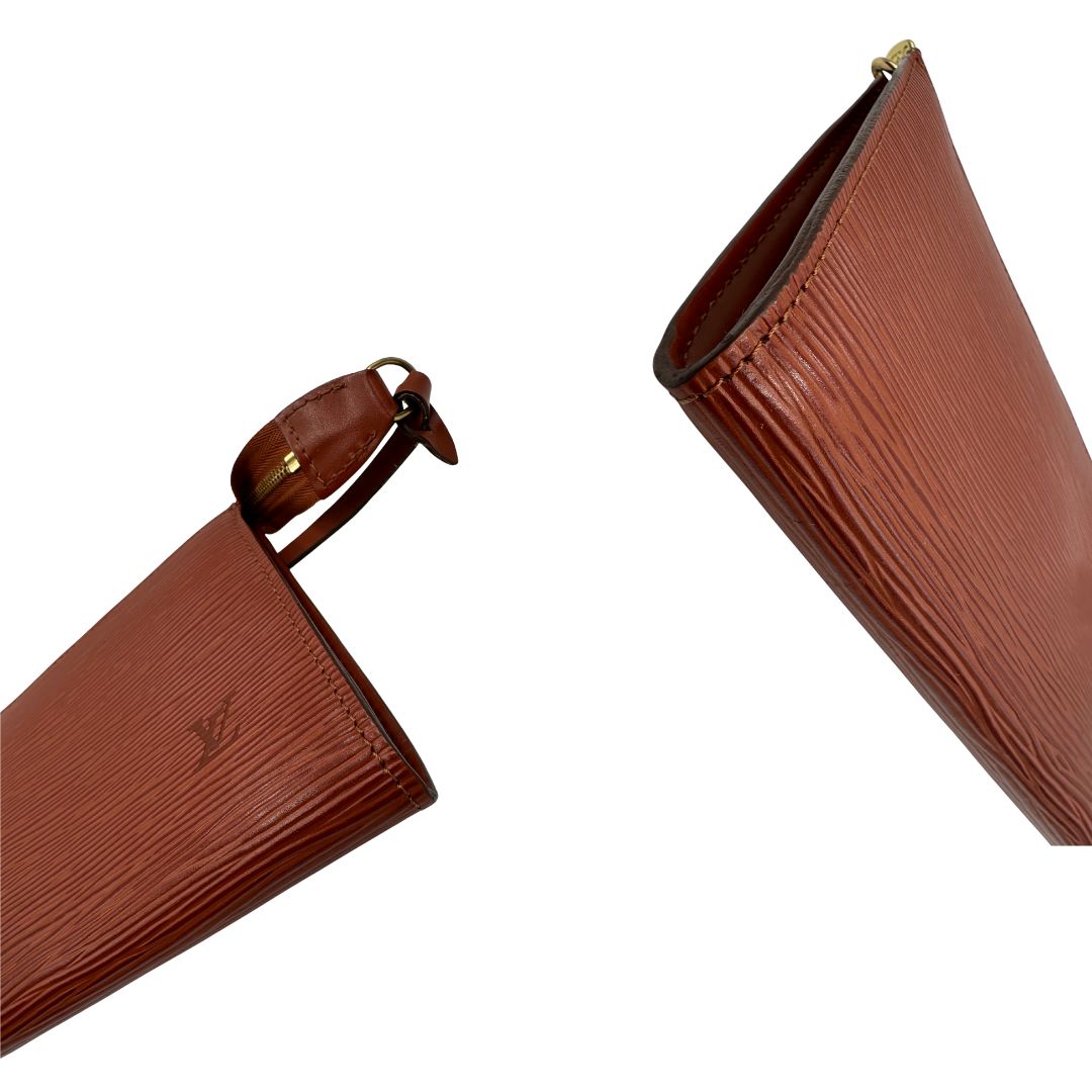 angoli Pochette LV in pelle epi color cognac, di lusso, originale, ottime condizioni, usata. 