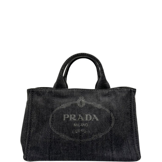 front Borsa Prada in canapa grigio antracite e hardware dorato, di lusso, originale, ottime condizioni, usata. 