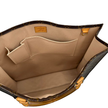 interno Louis Vuitton Sac Plat in tela monogram con doppi manici in vacchetta naturale, di lusso, originale, ottime condizioni, usata. 