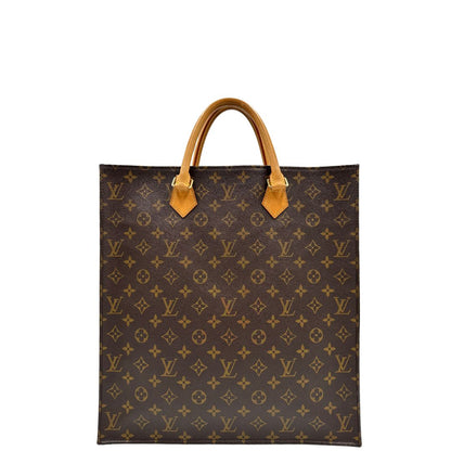 fro nt Louis Vuitton Sac Plat in tela monogram con doppi manici in vacchetta naturale, di lusso, originale, ottime condizioni, usata. 