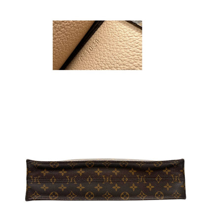 base Louis Vuitton Sac Plat in tela monogram con doppi manici in vacchetta naturale, di lusso, originale, ottime condizioni, usata. 