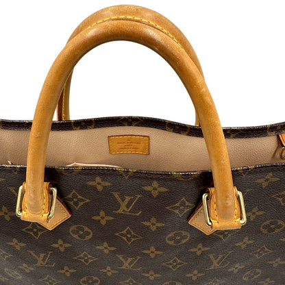 manici Louis Vuitton Sac Plat in tela monogram con doppi manici in vacchetta naturale, di lusso, originale, ottime condizioni, usata. 