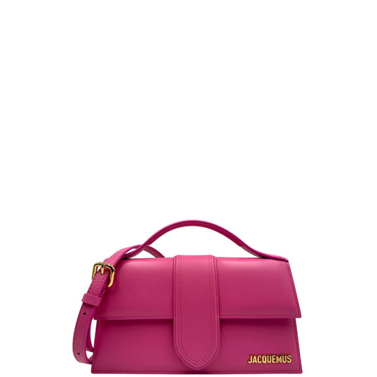 front  Borsa Jacquemus nella versione Le Grand Bambino neon pink, di lusso, originale, eccellenti condizioni, usata. 