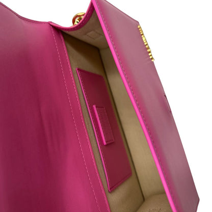 interno  Borsa Jacquemus nella versione Le Grand Bambino neon pink, di lusso, originale, eccellenti condizioni, usata. 