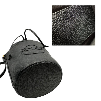 base  Secchiello Pinko in pelle martellata nera, di lusso, originale, eccellenti condizioni, usata. 