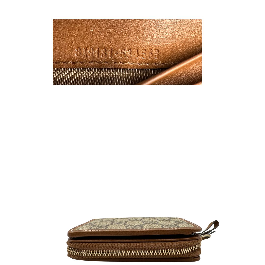 Portafoglio Gucci con trama GG Supreme, di lusso, originale, ottime condizioni, usato.