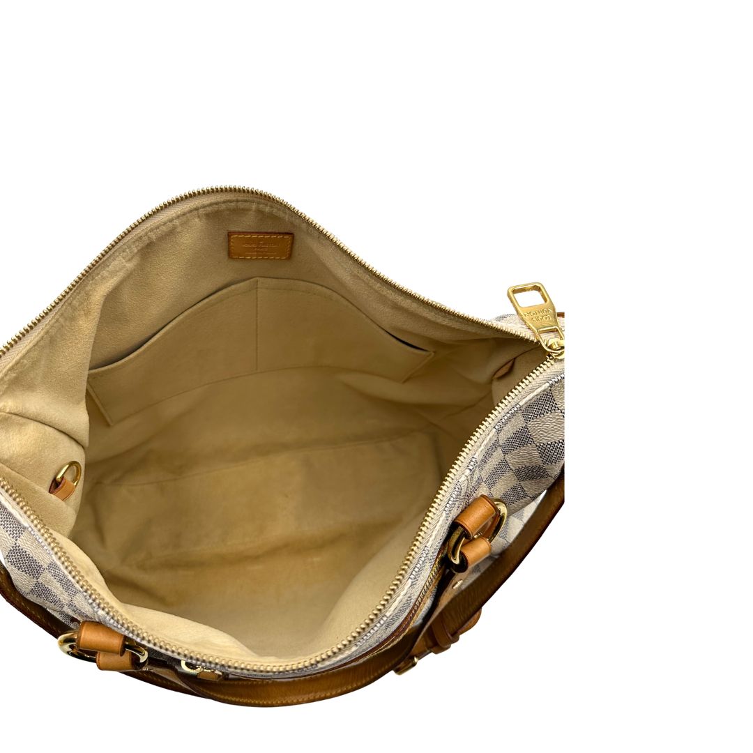 interno Louis Vuitton Evora in tela Damier Azur, di lusso, originale, ottime condizioni, usata. 