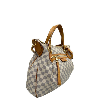 lato Louis Vuitton Evora in tela Damier Azur, di lusso, originale, ottime condizioni, usata. 