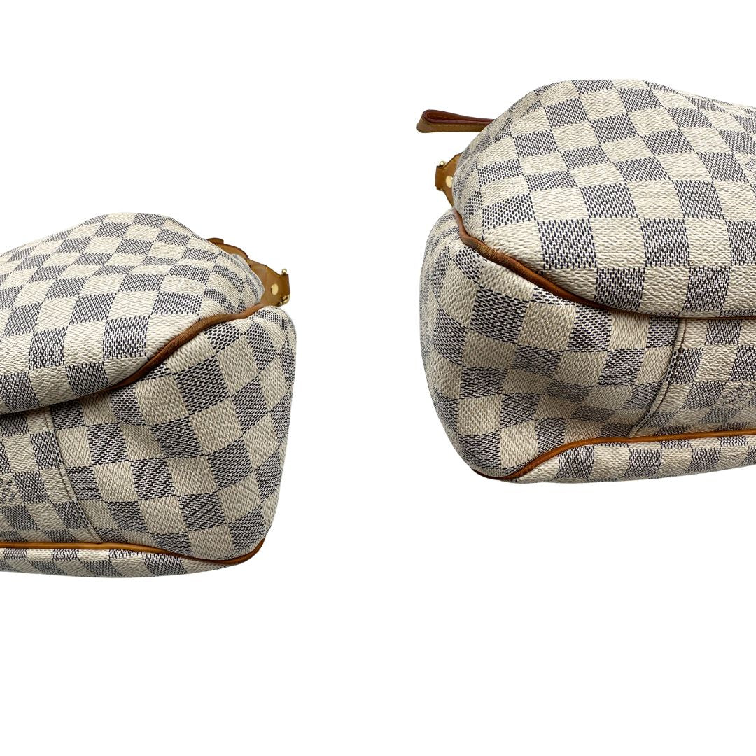 angoli Louis Vuitton Evora in tela Damier Azur, di lusso, originale, ottime condizioni, usata. 