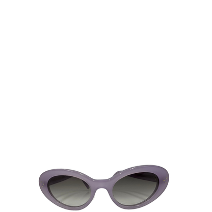 Front di una paio di occhiali da sole Celine tondi con lenti sfumate grigie, usati, originali, second hand, in ottime condizioni.