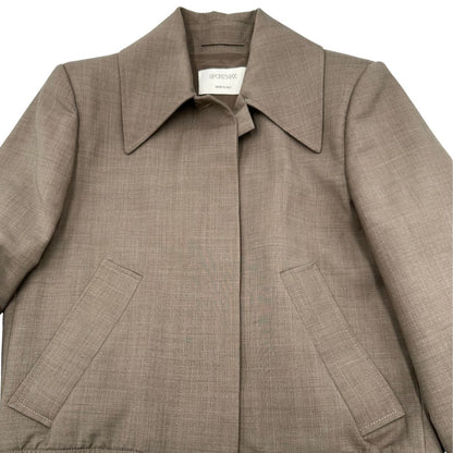 Giacca Sportmax in 100% lana vergine color tortora, di lusso, originale, ottime condizioni, usata.