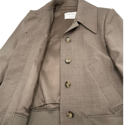 Giacca Sportmax in 100% lana vergine color tortora, di lusso, originale, ottime condizioni, usata.