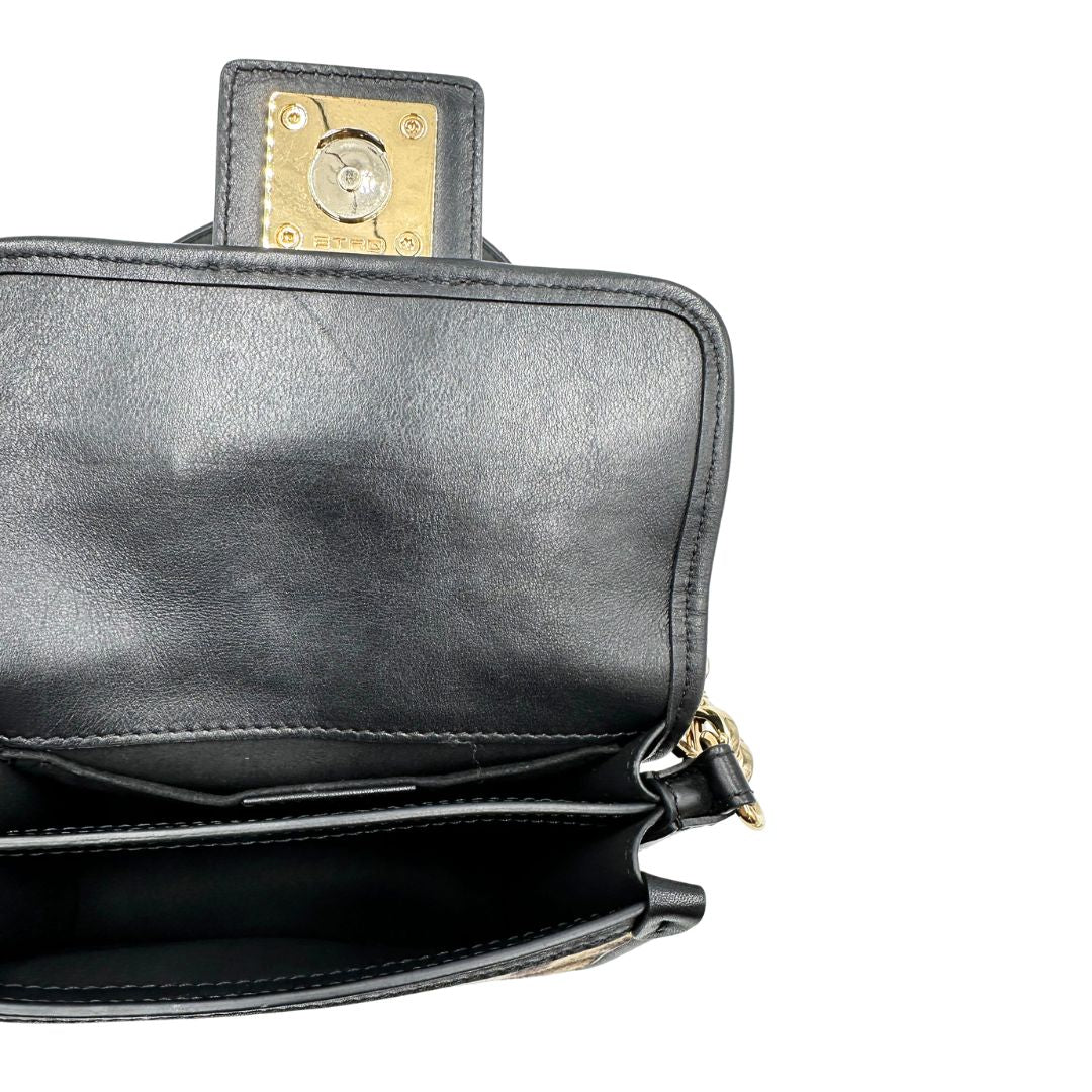  Borsa Etro in tessuto sui toni del marrone trama animalier, di lusso, originale, ottime condizioni, usata. 