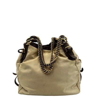 retro Shopper Prada in nylon, munita di doppi manici, indossabile a spalla, di lusso, originale, ottime condizioni, usata. 