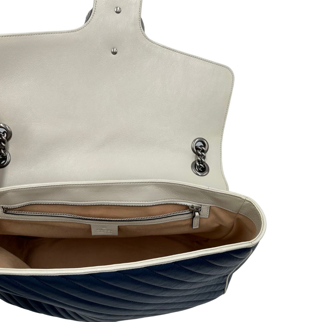 interno Borsa Gucci Marmont nella versione large, di lusso, originale, ottime condizioni, usata. 