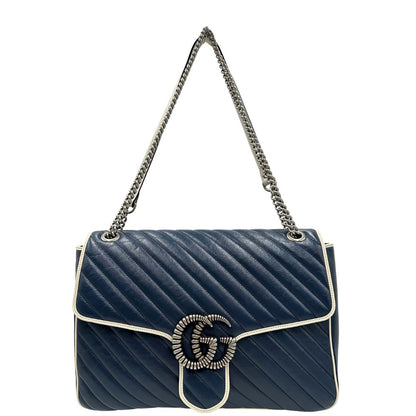 front Borsa Gucci Marmont nella versione large, di lusso, originale, ottime condizioni, usata. 