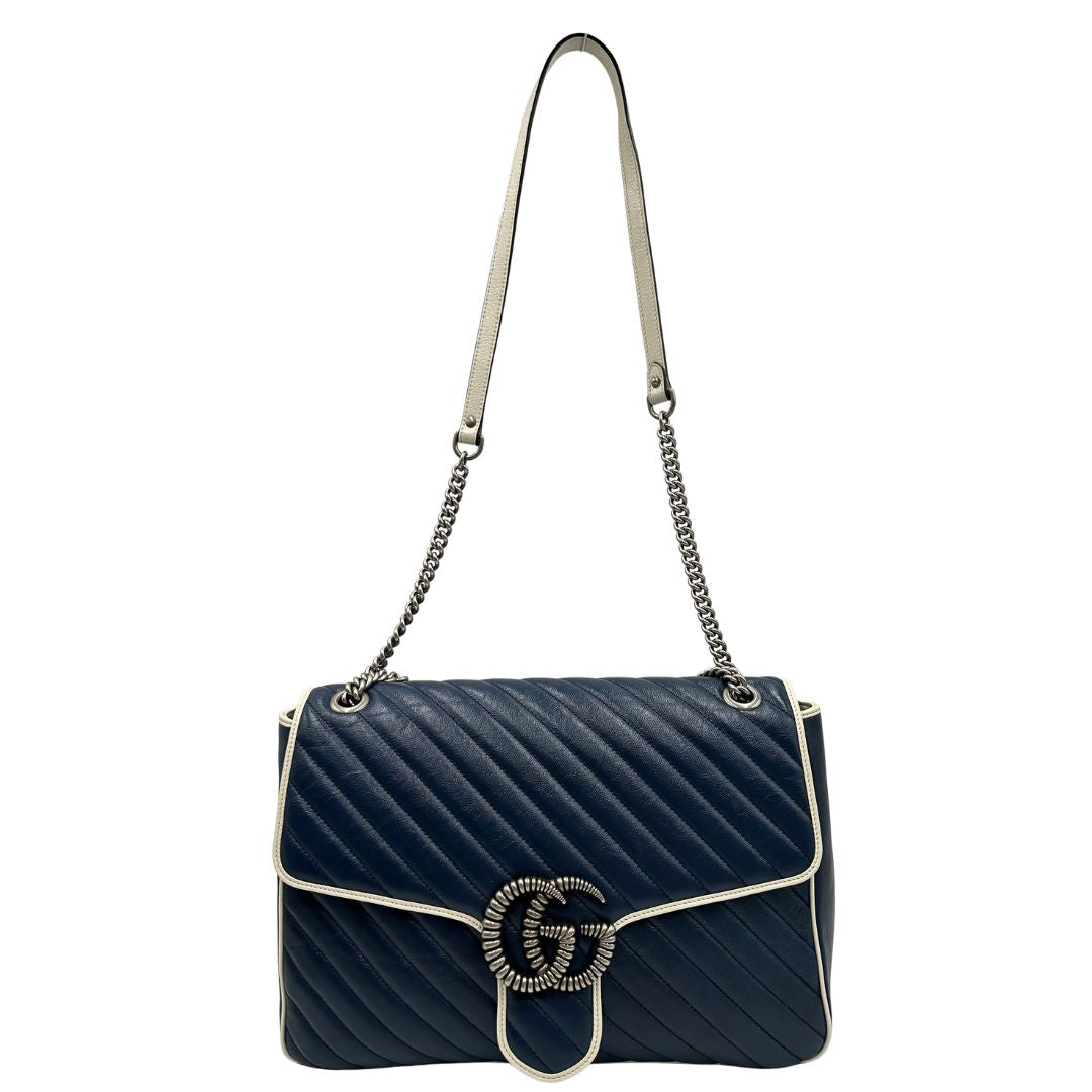 front Borsa Gucci Marmont nella versione large, di lusso, originale, ottime condizioni, usata. 