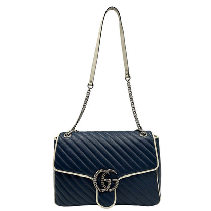 front Borsa Gucci Marmont nella versione large, di lusso, originale, ottime condizioni, usata. 