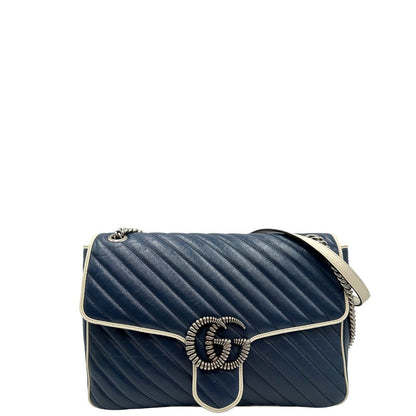 front Borsa Gucci Marmont nella versione large, di lusso, originale, ottime condizioni, usata. 
