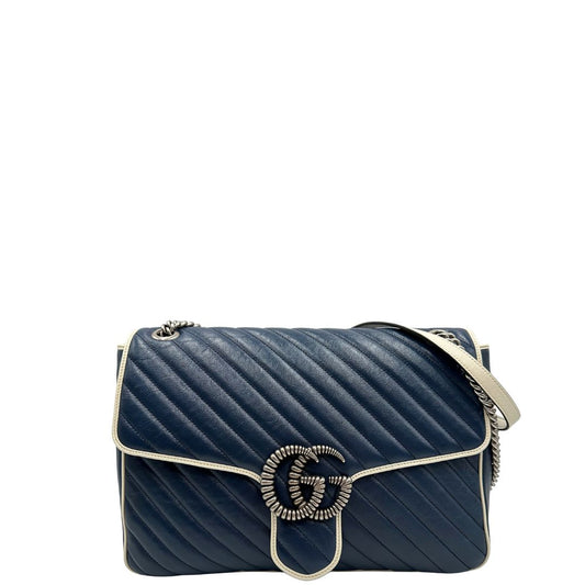 front Borsa Gucci Marmont nella versione large, di lusso, originale, ottime condizioni, usata. 