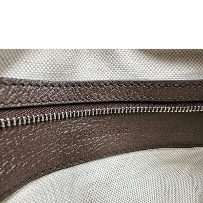 Codice, Borsa Gucci Attache in canvas beige con tracolla Web arancione e verde. Originale, usata, di lusso, in condizioni eccellenti.