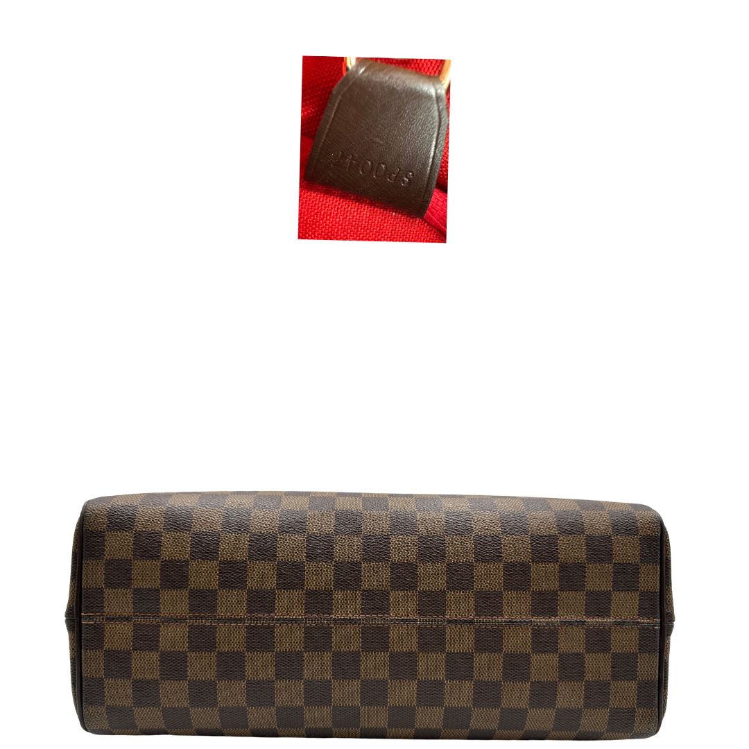 base Borsa Nolita in canvas Damier Ébène e hardware dorato, indossabile a mano, di lusso, originale, ottime condizioni, usata. 