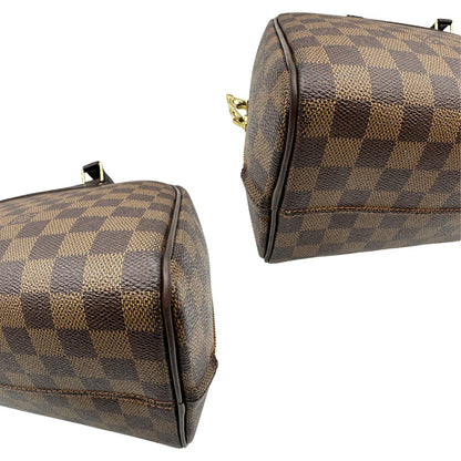 angoli Borsa Nolita in canvas Damier Ébène e hardware dorato, indossabile a mano, di lusso, originale, ottime condizioni, usata. 