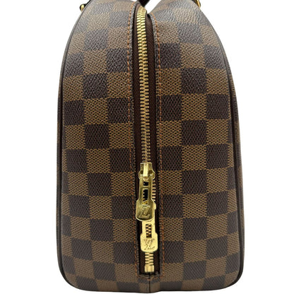 cerniera Borsa Nolita in canvas Damier Ébène e hardware dorato, indossabile a mano, di lusso, originale, ottime condizioni, usata. 