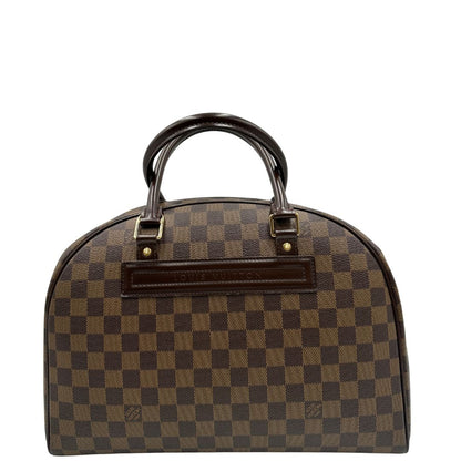 retro Borsa Nolita in canvas Damier Ébène e hardware dorato, indossabile a mano, di lusso, originale, ottime condizioni, usata. 