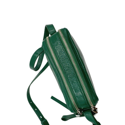 chiusura v Borsa Label Watts in pelle lucida color verde bottiglia, di lusso, eccellenti condizioni, originale, usata.