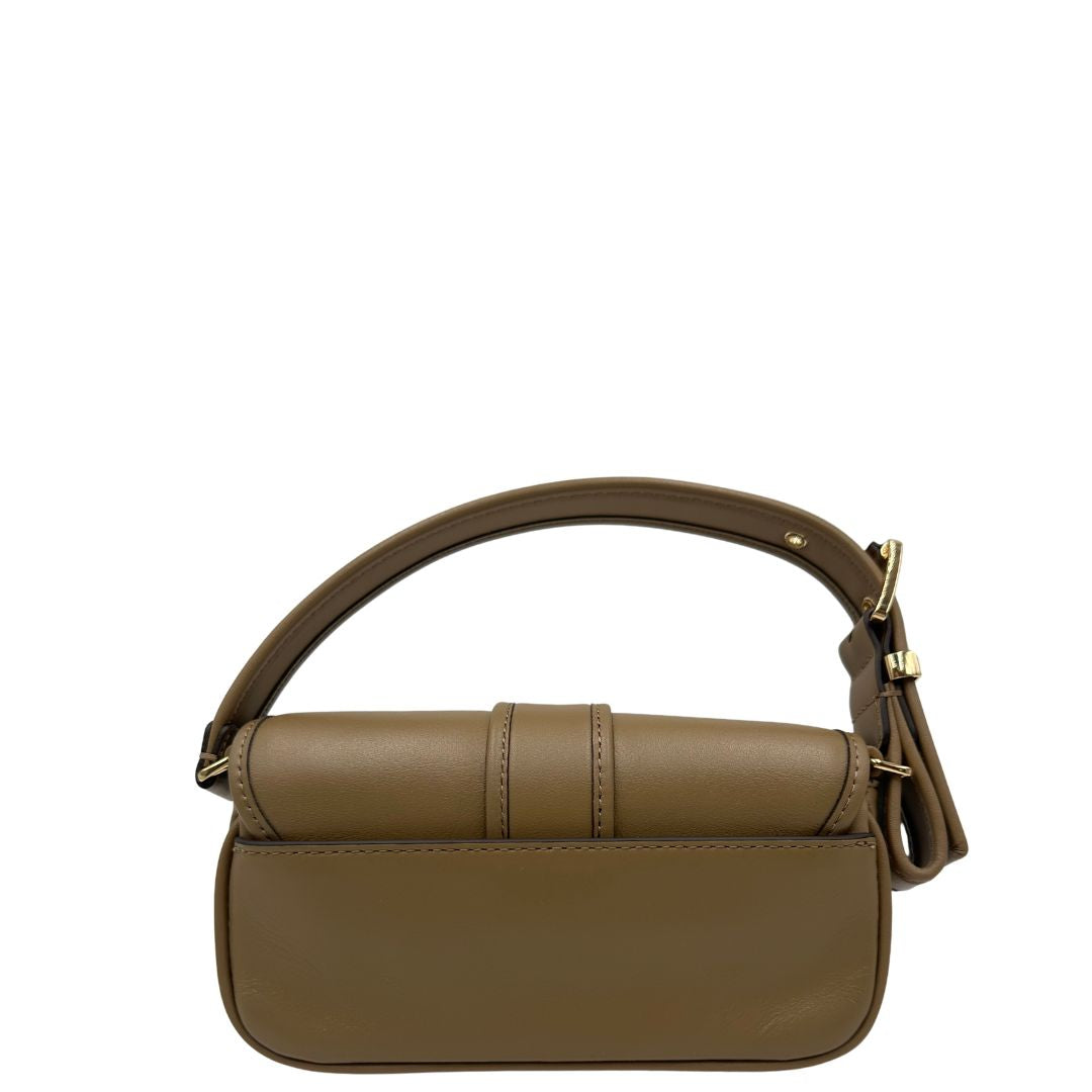 retro  Borsa MK in pelle nocciola e hardware dorato, di lusso, eccellenti condizioni, usata.
