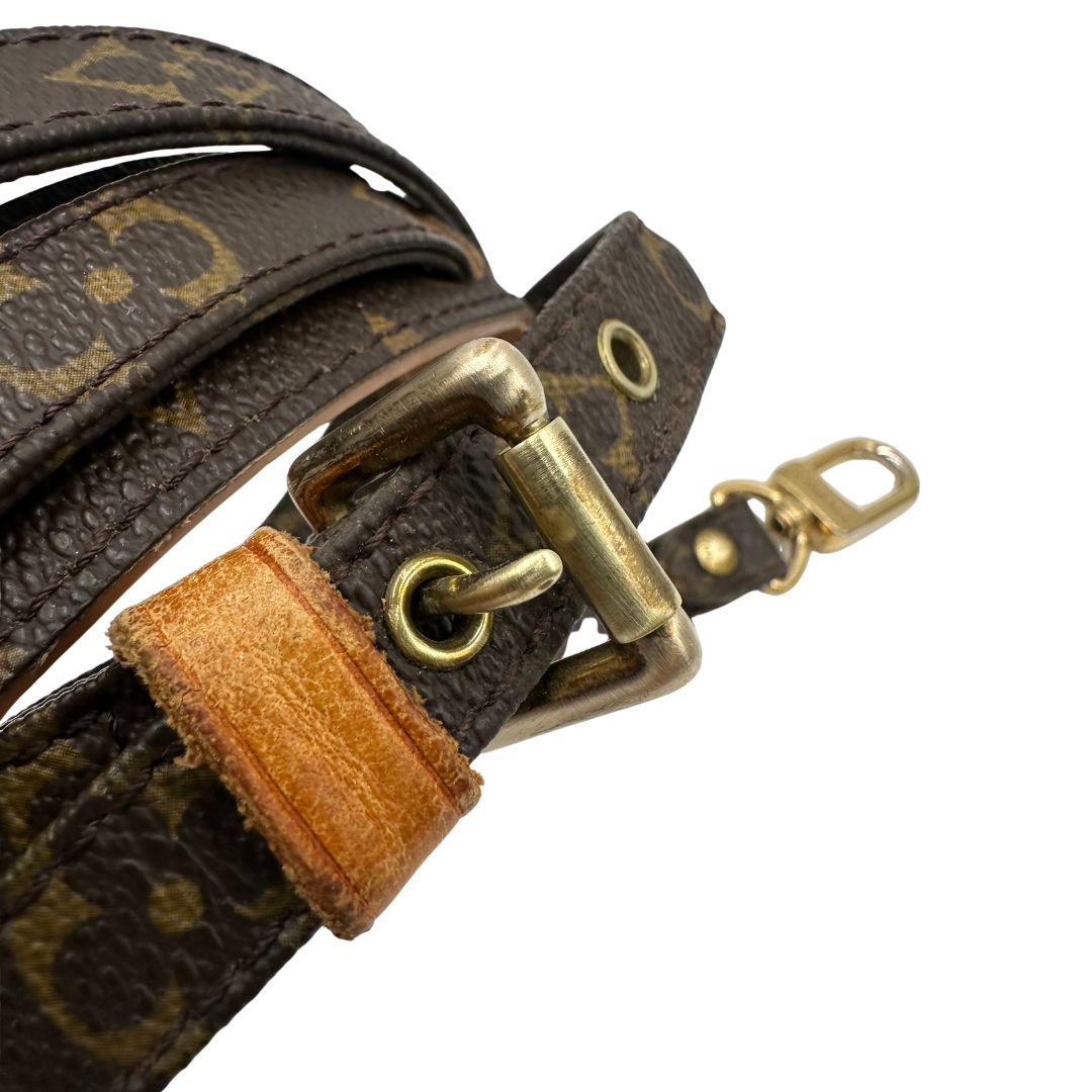 Accessorio tracolla LV in vacchetta naturale e canvas monogram, di lusso, originale, ottime condizioni.