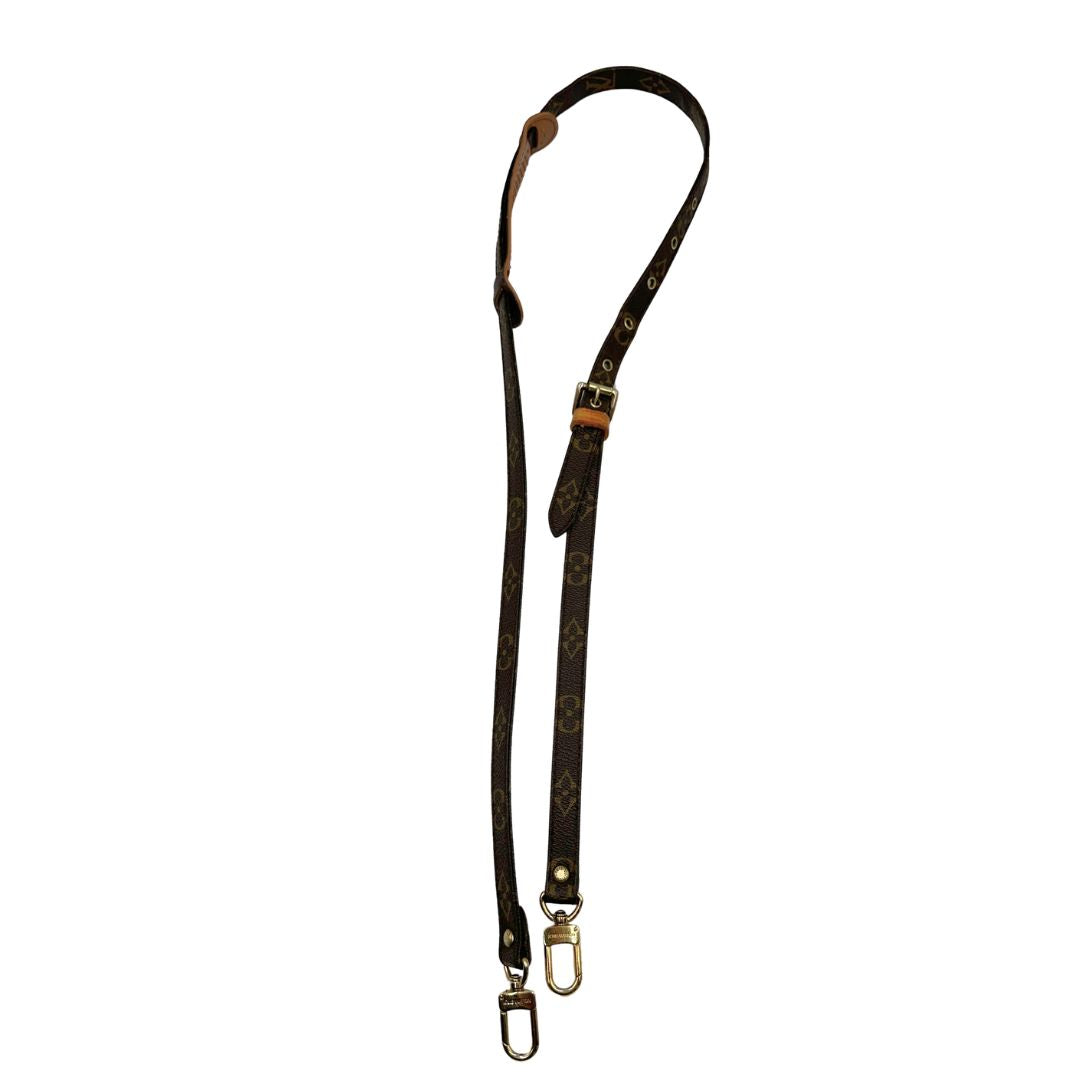 Accessorio tracolla LV in vacchetta naturale e canvas monogram, di lusso, originale, ottime condizioni.