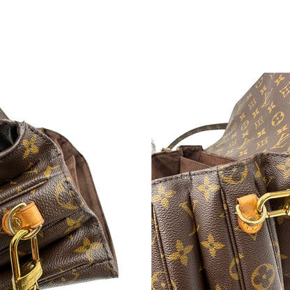 Laterali, Borsa LV in canvas monogrammato marrone e hardware dorato, indossabile a tracolla o a mano. Originale, usata, di lusso, in ottime condizioni.